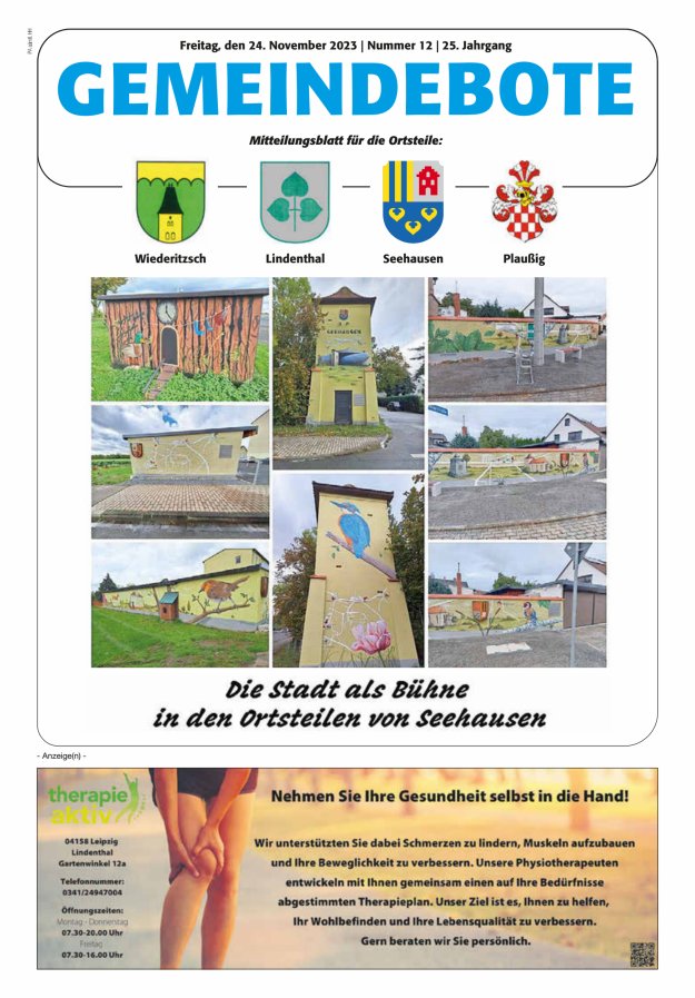 Gemeindebote - Mitteilungsblatt für die Ortsteile Titelblatt 12/2023