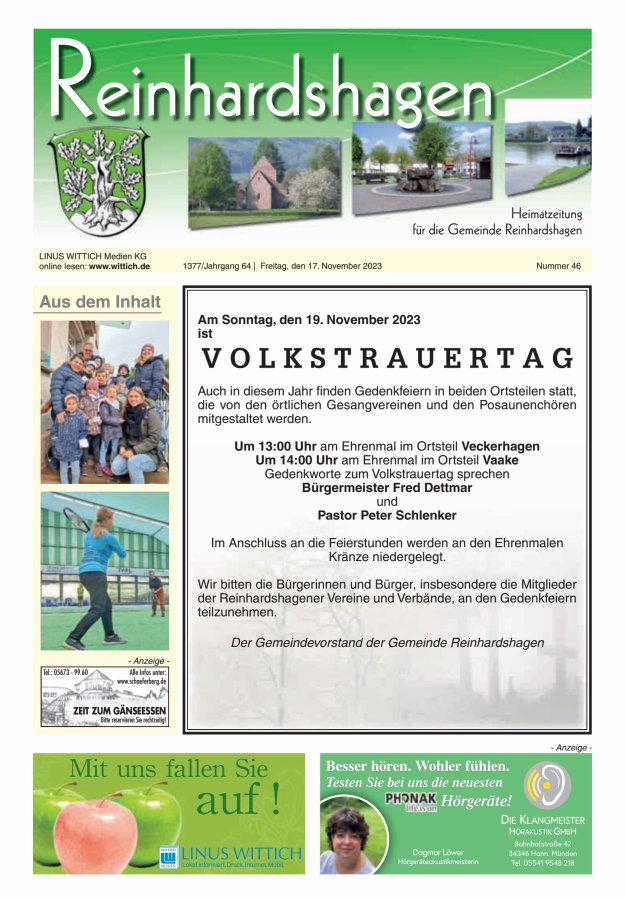 Unser Blättchen Titelblatt 46/2023