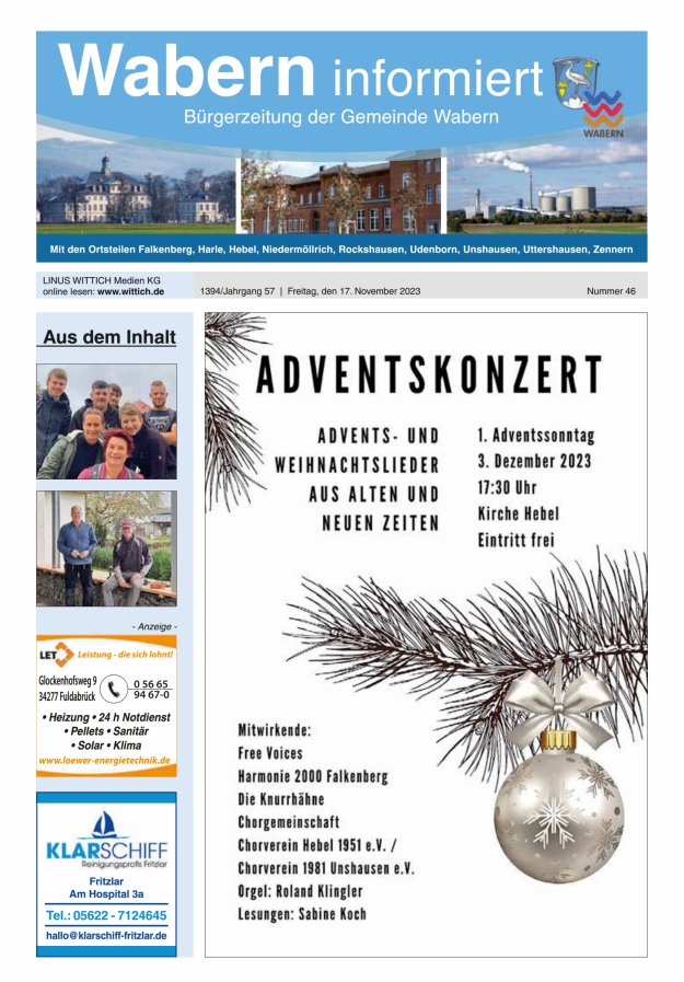 Wabern informiert Titelblatt 46/2023