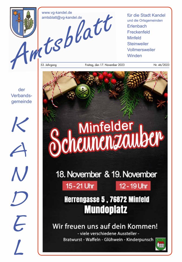 Amtsblatt VG Kandel Titelblatt 46/2023