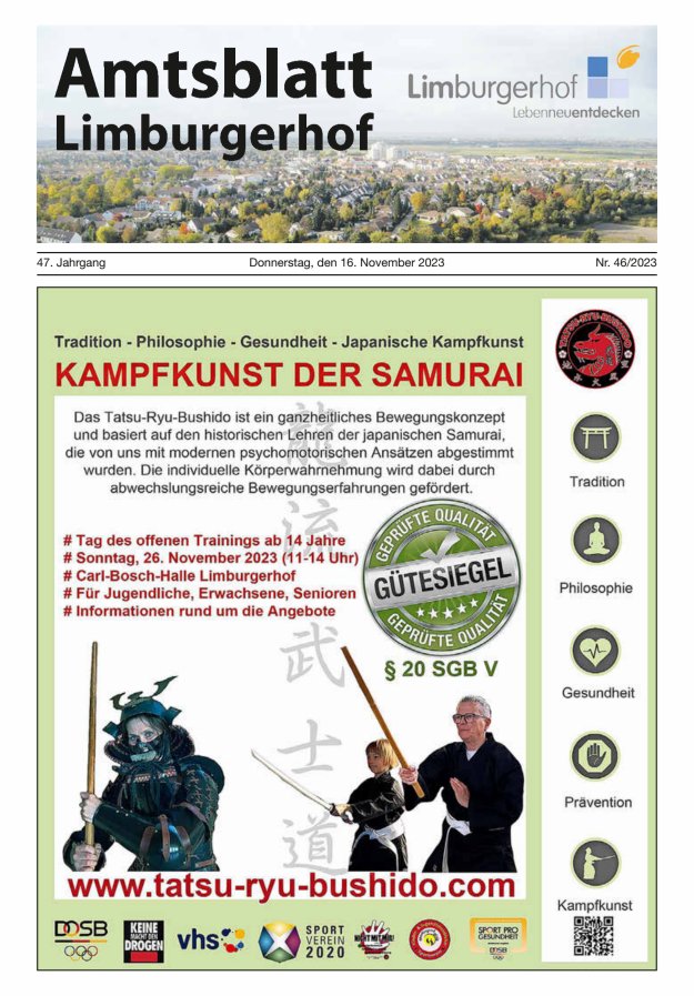 Amtsblatt Limburgerhof Titelblatt 46/2023