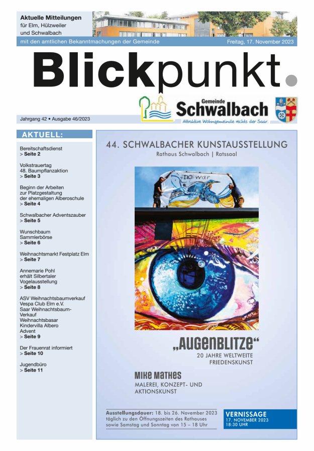 Blickpunkt Schwalbach Titelblatt 46/2023