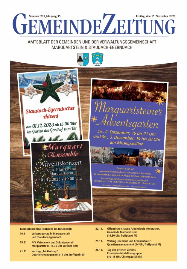 Marquartsteiner und Staudach-Egerndacher Nachrichten Titelblatt 23/2023