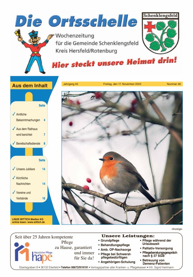 Die Ortsschelle Titelblatt 46/2023