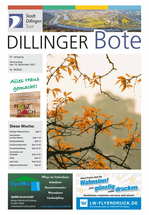 Dillinger Bote Titelblatt 46/2023