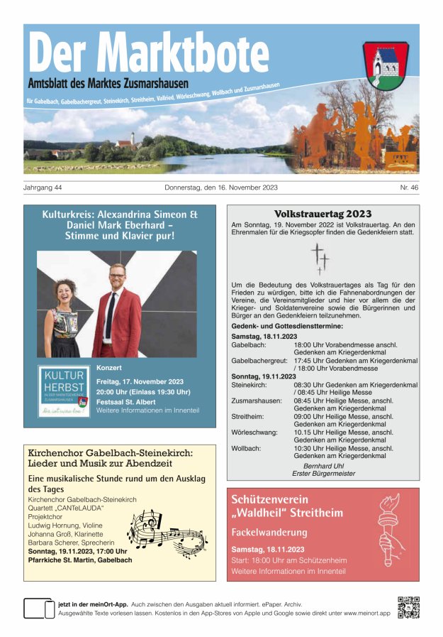 Zusmarshausen - Der Marktbote Titelblatt 46/2023