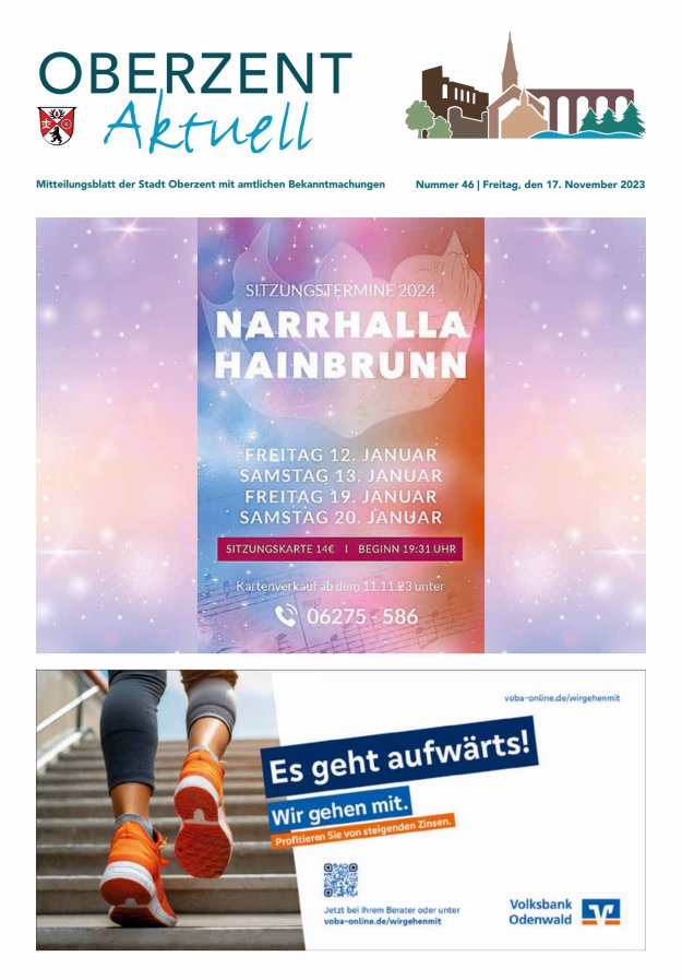 Oberzent aktuell Titelblatt 46/2023