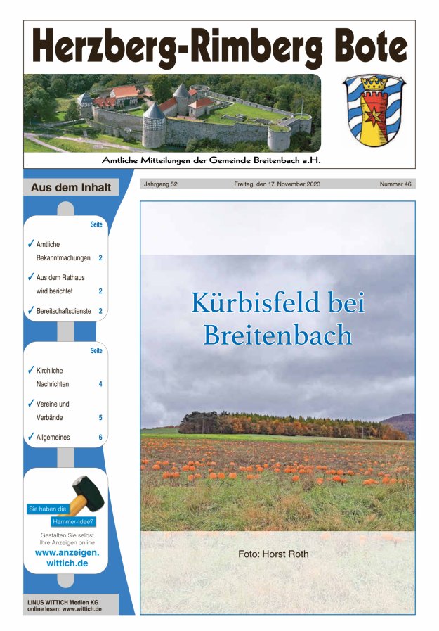 Herzberg-Rimberg Bote Titelblatt 46/2023