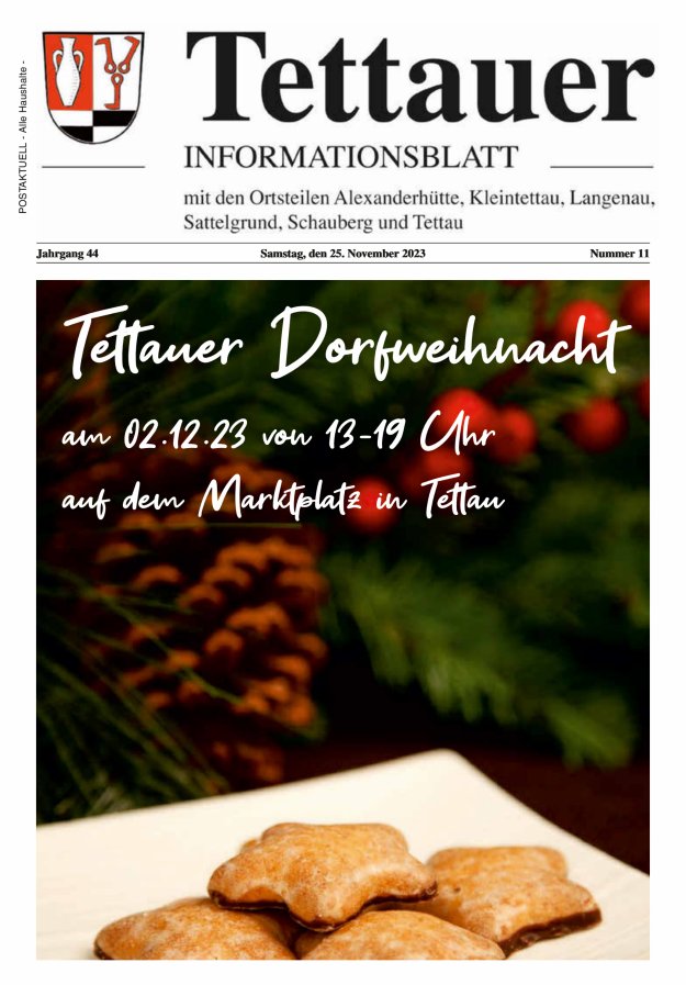Tettauer Informationsblatt Titelblatt 11/2023