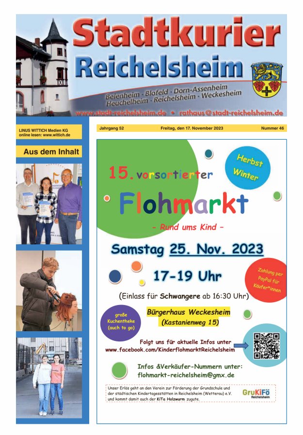 Stadtkurier Reichelsheim Titelblatt 46/2023