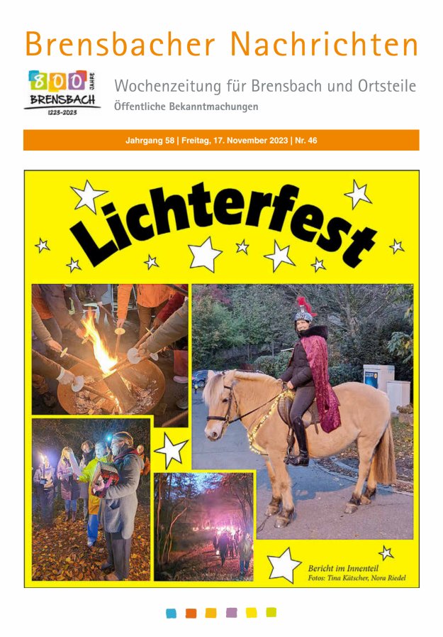 Brensbacher Nachrichten Titelblatt 46/2023