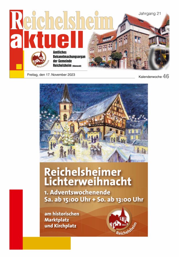 Reichelsheim aktuell - Amtsblatt der Gemeinde Reichelsheim(Odenwald) Titelblatt 46/2023