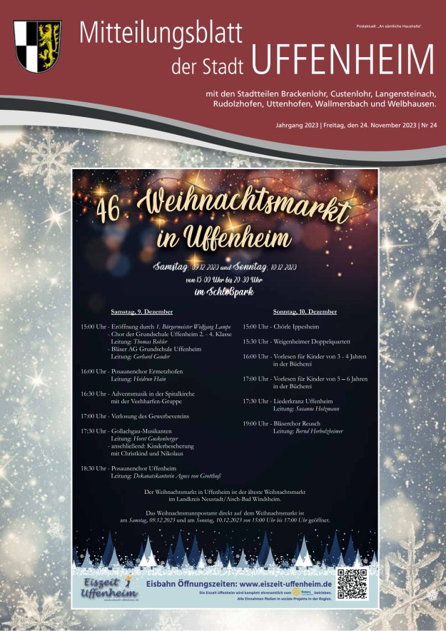 Mitteilungsblatt der Stadt Uffenheim Titelblatt 24/2023