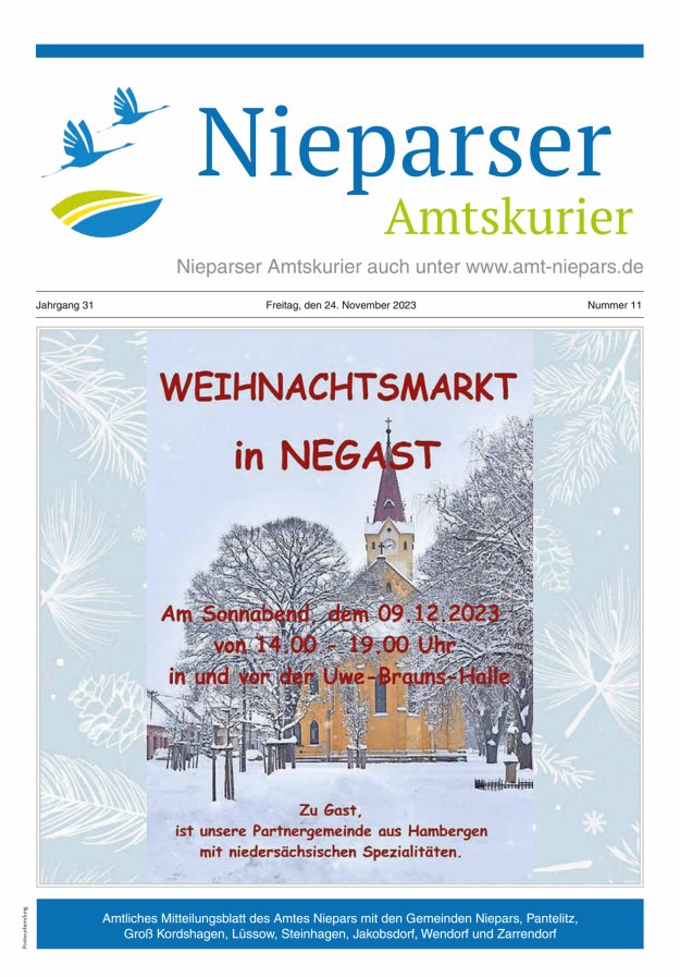 Nieparser Amtskurier Titelblatt 11/2023