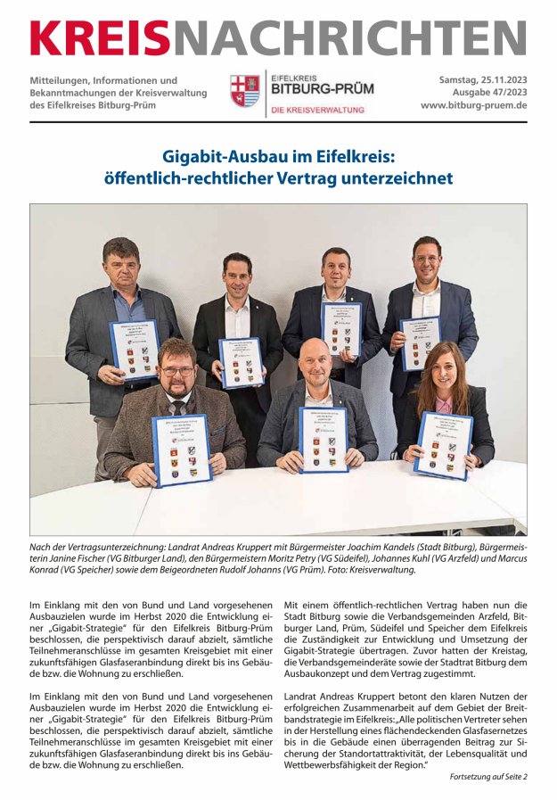 Kreis Bitburg-Prüm Titelblatt 47/2023