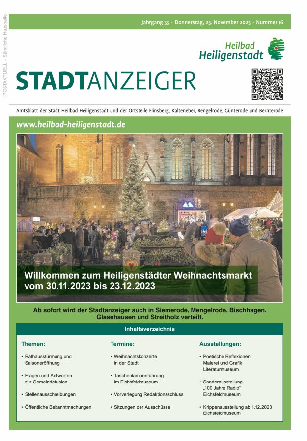Heiligenstadt Anzeiger Titelblatt 16/2023