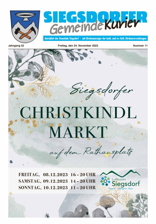 Siegsdorfer Gemeindekurier Titelblatt 11/2023