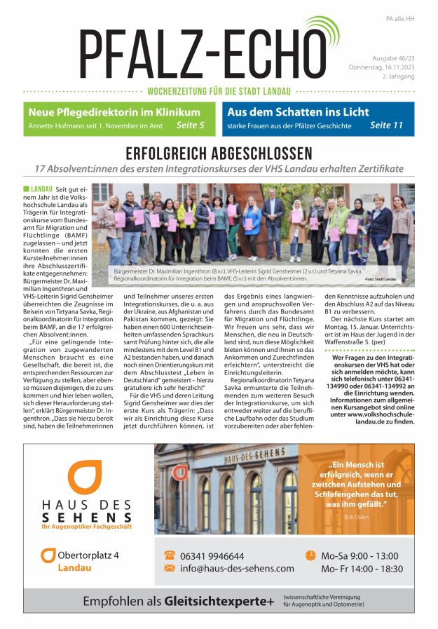 Pfalz-Echo Titelblatt 46/2023