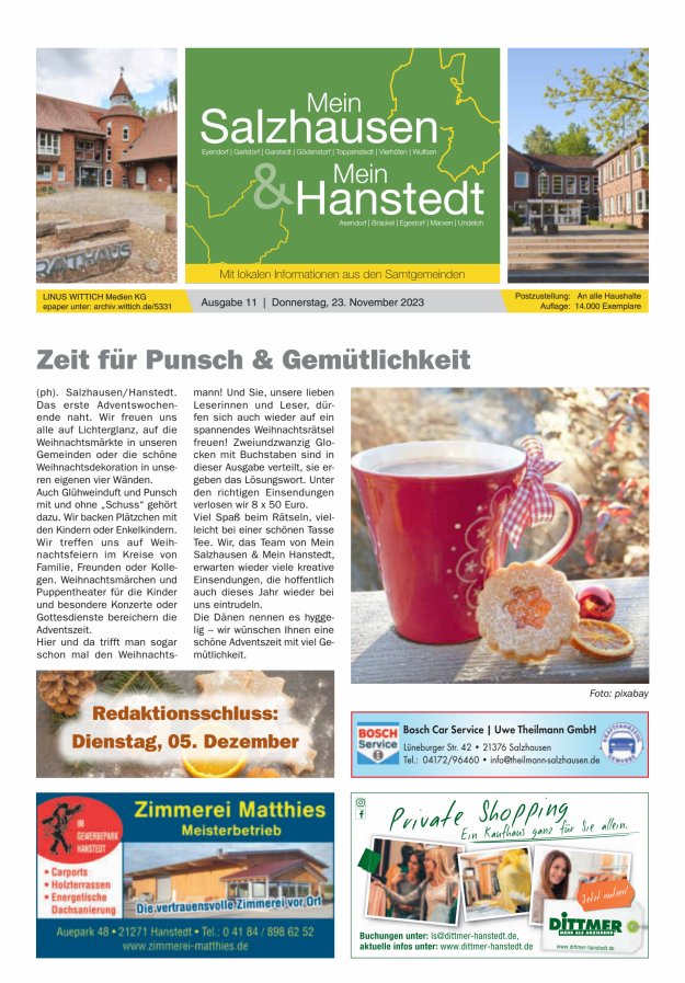 Mein Salzhausen   Mein Hanstedt Titelblatt 11/2023