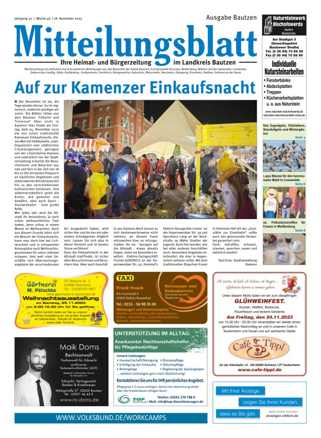 Mitteilungsblatt LK Bautzen Ausgabe Bautzen Titelblatt 45/2023