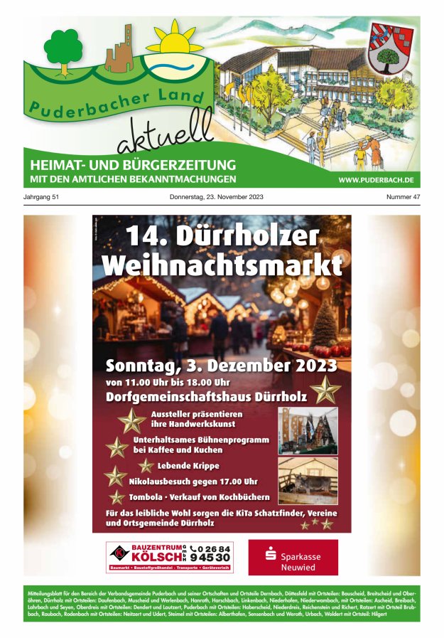 Puderbacher Land aktuell Titelblatt 47/2023