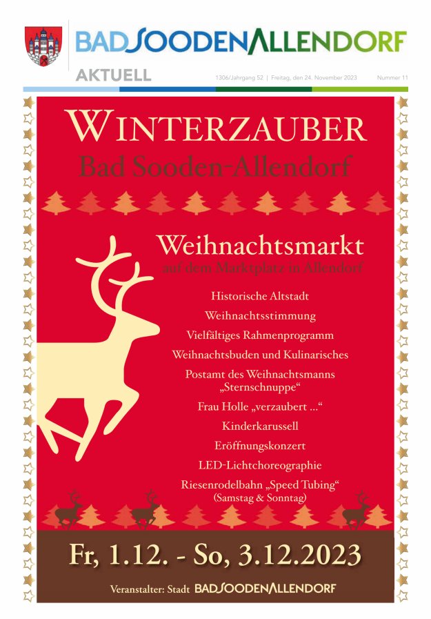 Unsere Stadt Bad Sooden-Allendorf - Bürgerzeitung Titelblatt 11/2023