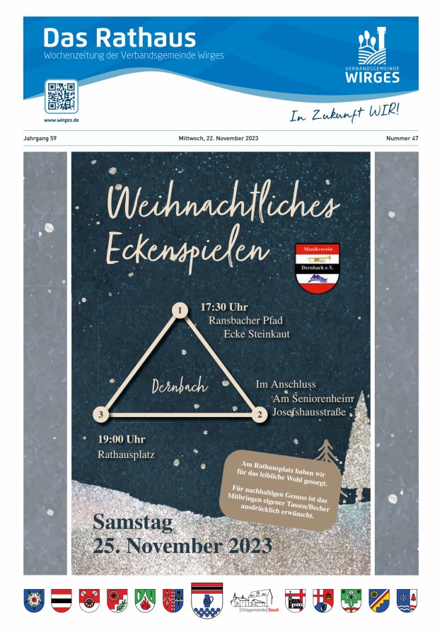 Das Rathaus - Informationen für die Bürger in der VG Wirges Titelblatt 47/2023
