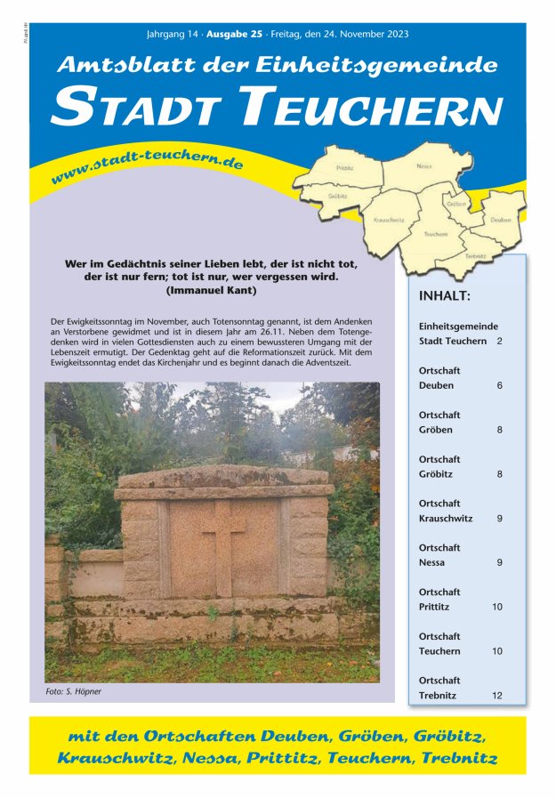 Amtsblatt der Einheitsgemeinde Stadt Teuchern Titelblatt 25/2023
