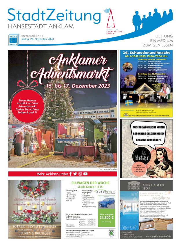 Anklam StadtZeitung Titelblatt 11/2023