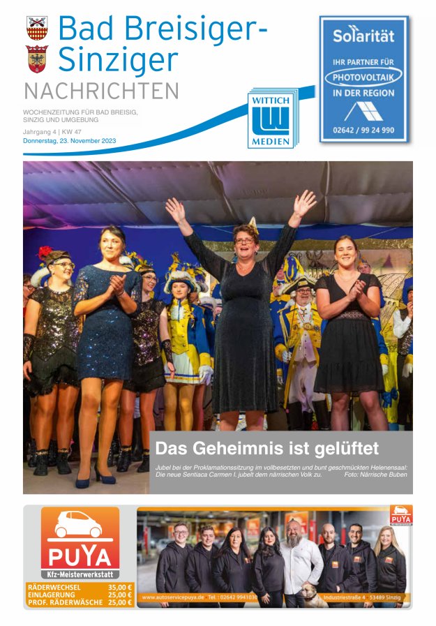 Bad Breisiger-Sinziger Nachrichten Titelblatt 47/2023