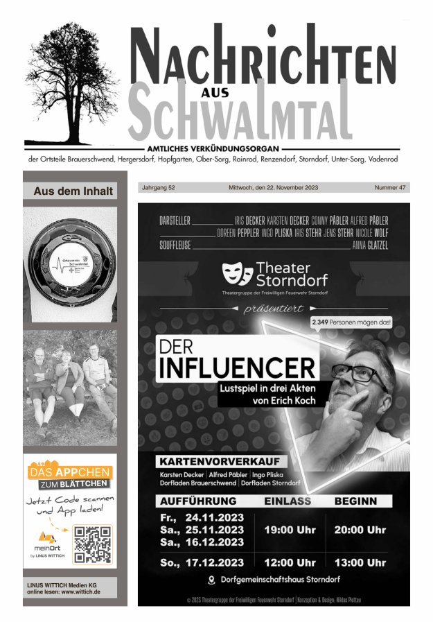Nachrichten aus Schwalmtal Titelblatt 47/2023