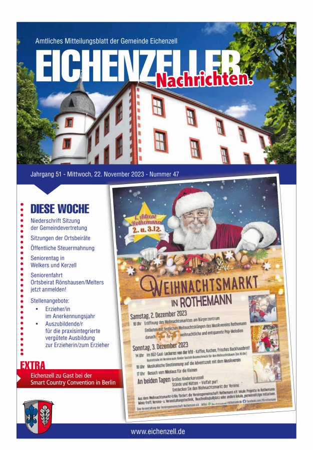 Amtliches Mitteilungsblatt der Gemeinde Eichenzell Titelblatt 47/2023