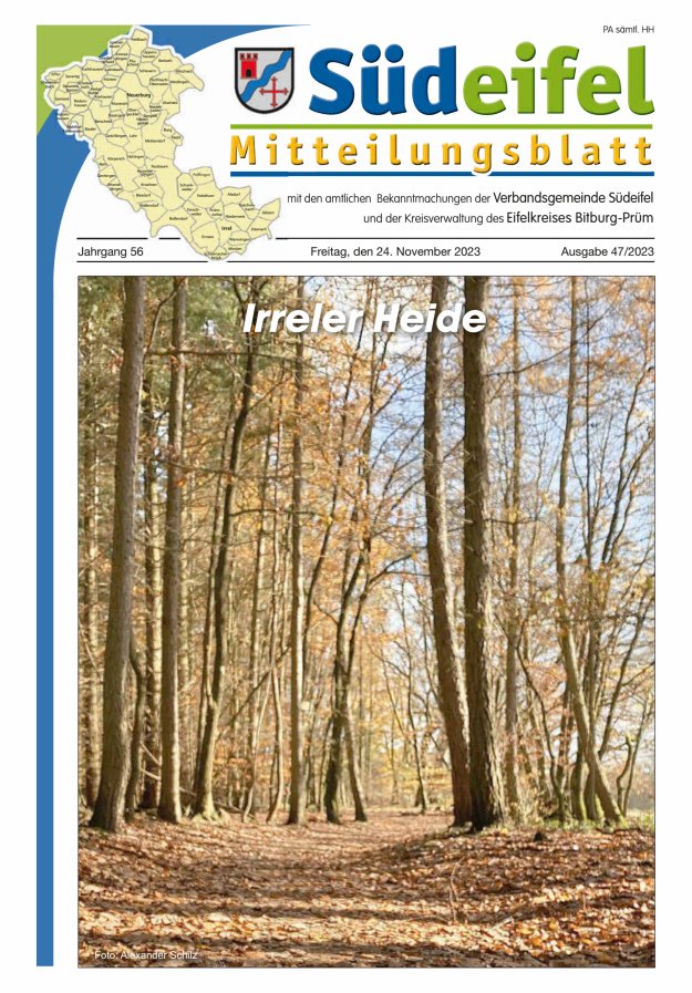 Mitteilungsblatt Südeifel Titelblatt 47/2023