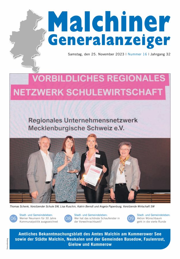 Malchiner Generalanzeiger Titelblatt 16/2023