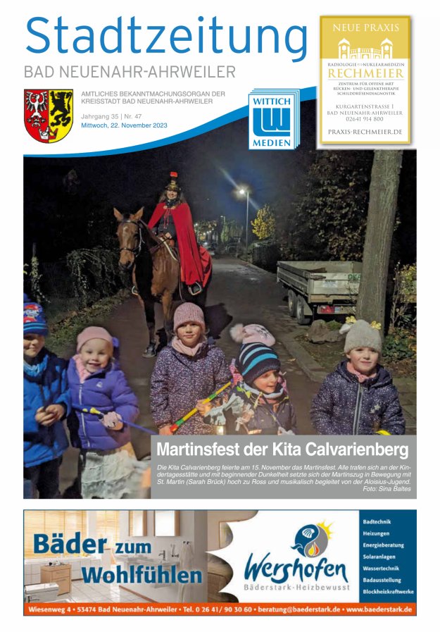 Stadtzeitung Bad Neuenahr-Ahrweiler Titelblatt 47/2023