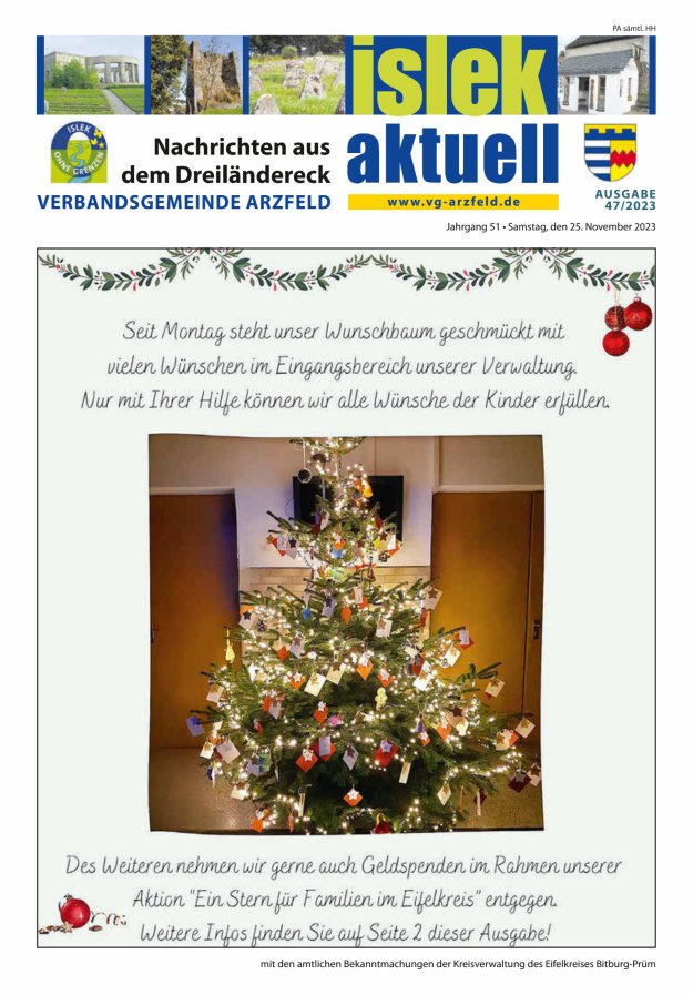 Islek aktuell VG Arzfeld Titelblatt 47/2023