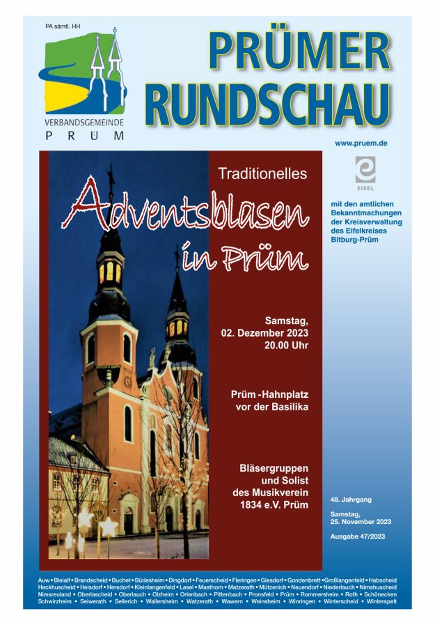 Prümer Rundschau Titelblatt 47/2023