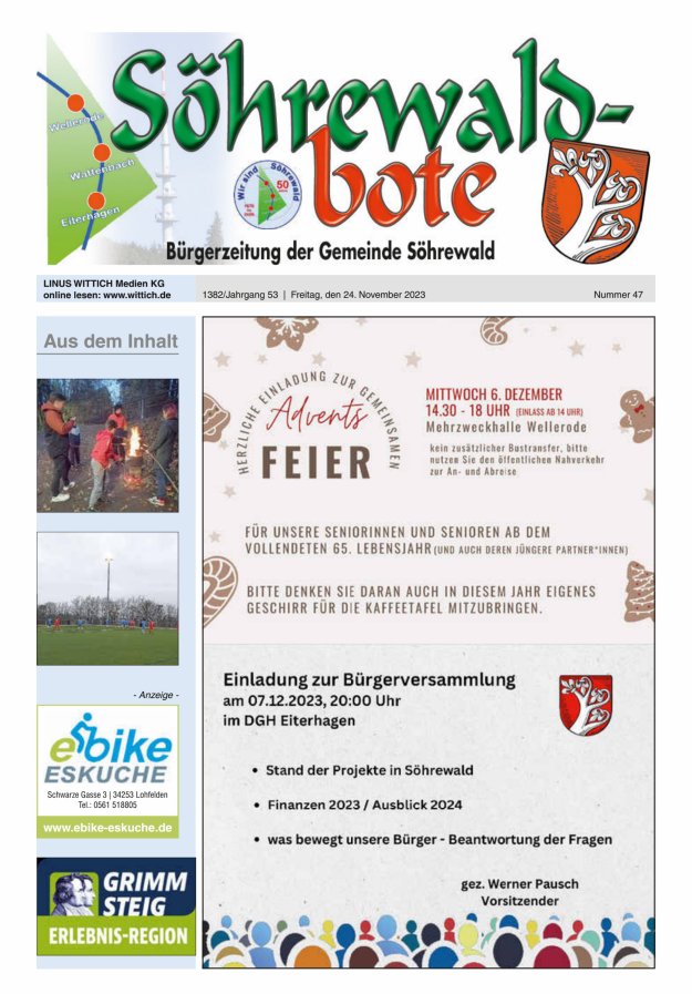 Söhrewaldbote Titelblatt 47/2023