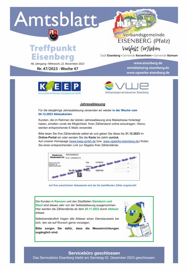 Treffpunkt Eisenberg Titelblatt 47/2023