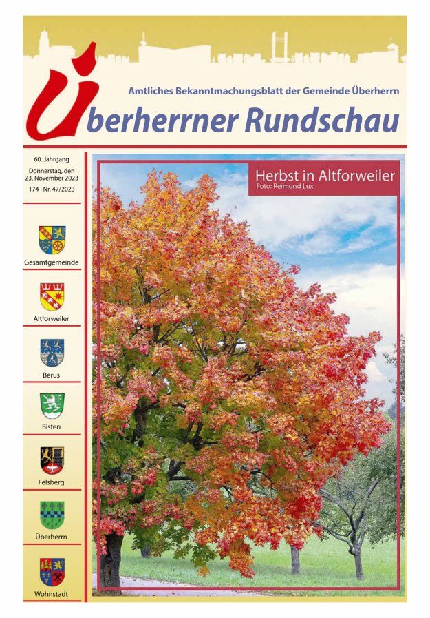 Überherrner Rundschau Titelblatt 47/2023