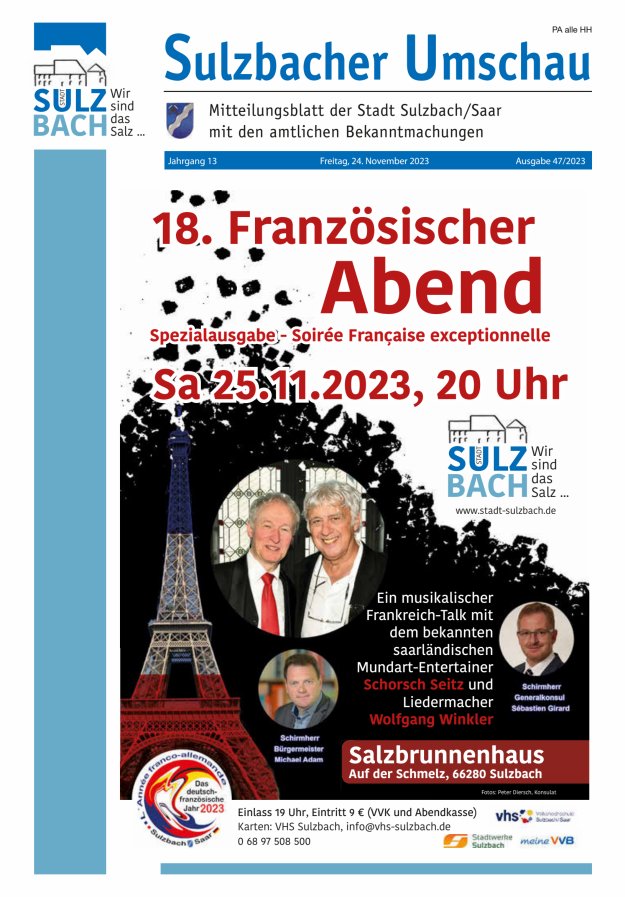 Sulzbacher Umschau Titelblatt 47/2023
