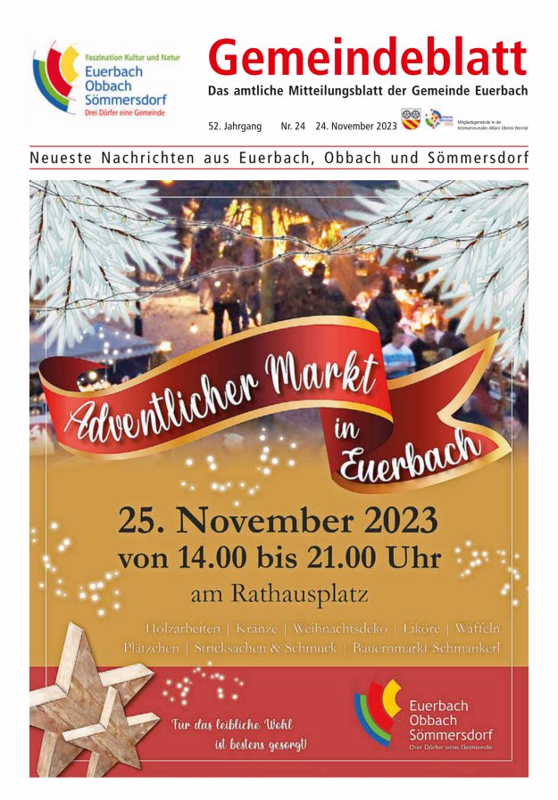 Gemeindeblatt der Gemeinde Euerbach Titelblatt 24/2023
