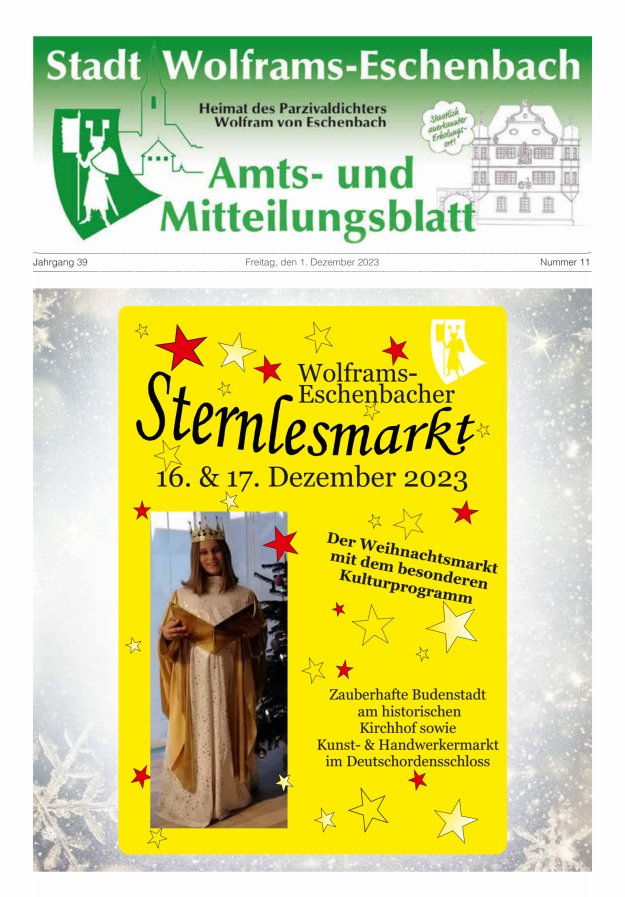 Amts- und Mitteilungsblatt Stadt Wolframs-Eschenbach Titelblatt 11/2023