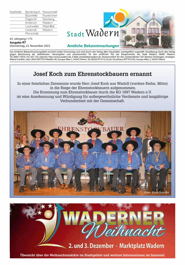 Stadt Wadern Titelblatt 47/2023