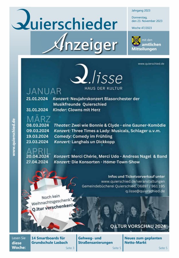 Quierschieder Anzeiger Titelblatt 47/2023