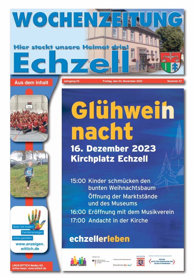 Wochenzeitung für die Gemeinde Echzell Titelblatt 47/2023