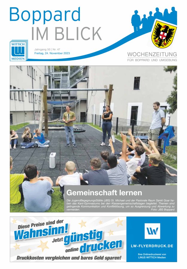 Boppard im Blick - Heimatzeitung für die Stadt Boppard Titelblatt 47/2023