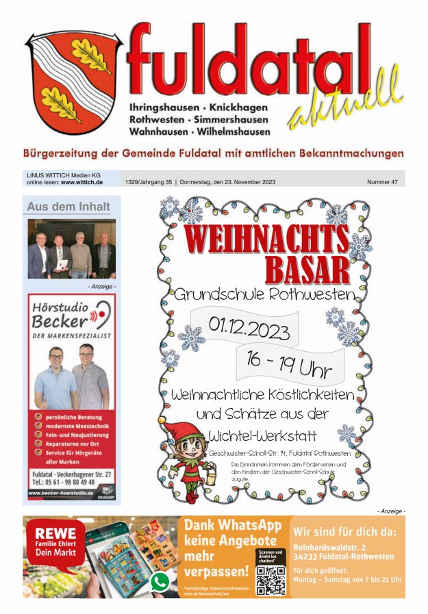 Fuldatal aktuell Titelblatt 47/2023