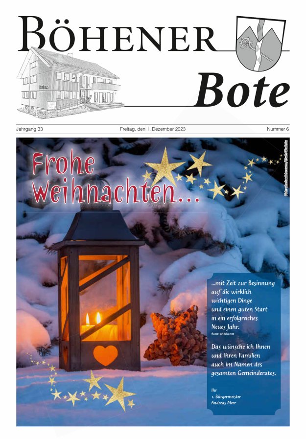 Böhener Bote Titelblatt 06/2023