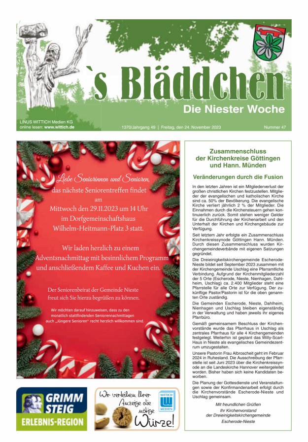 Niester Woche Titelblatt 47/2023